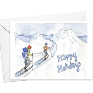 Langlauf Happy Holidays Karte / individuell oder Kartenset