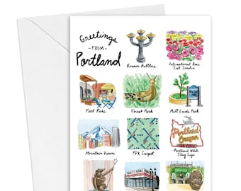 Greetings from Portland Greeting Card / Individual or card pack