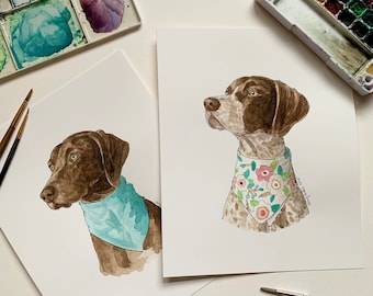 Personalisiertes Tierportrait in Aquarellfarbe [Hund/Katze/Alle Tiere]