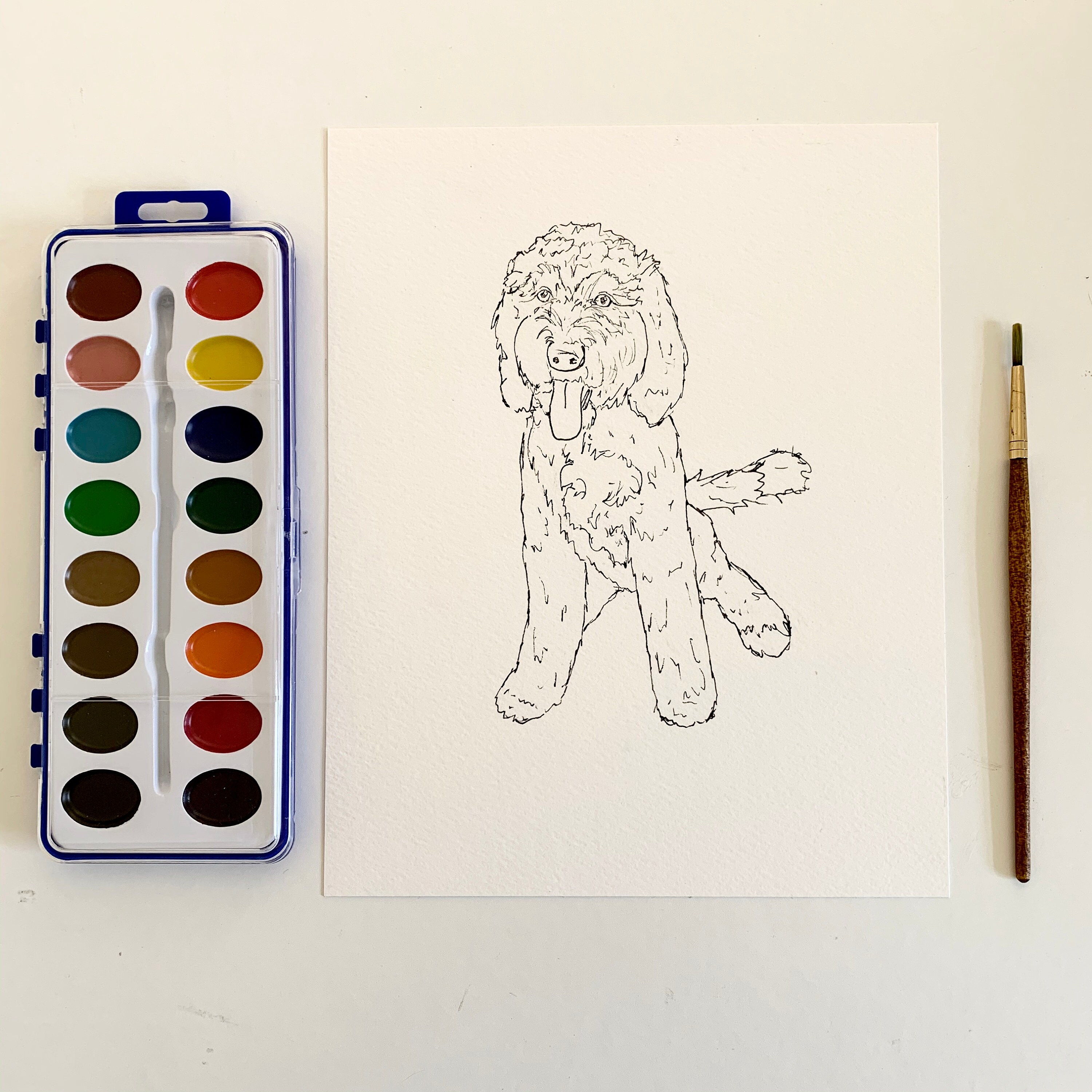 DIY Paint Your Own Pet Portrait Watercolor Kit Etsy