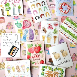 Conjunto de cartões de felicitações misteriosos - 5 cartões e envelopes