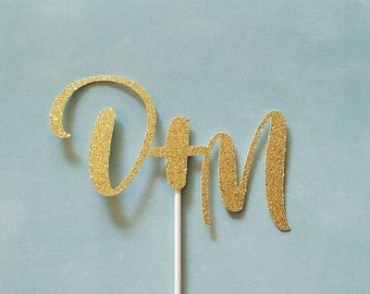 Personalized wedding caketopper - custom wedding caketopper - custom initials - customized wedding caketoppe - minimalist wedding - modern