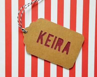 Christmas gift tags-custom name gift tags-rustic gift tags-holiday gift tags-stocking name tags-customizable-personalized gift tags