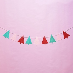 Christmas tree garland- Christmas tree banner- holiday garland- holiday party banner- wall decor - holiday decor- Christmas decoration