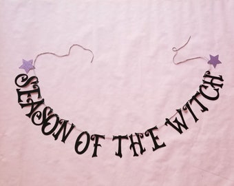 Season of the Witch banner -party banner-Halloween decor-glitter banner-Halloween banner- wall decor-party decor-cute halloween