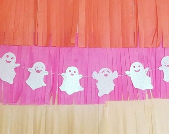 GHOST GARLAND -party banner-garland-halloween-wall decor-halloween decor-happy halloween-cute halloween-boo-halloween garland-ghost decor