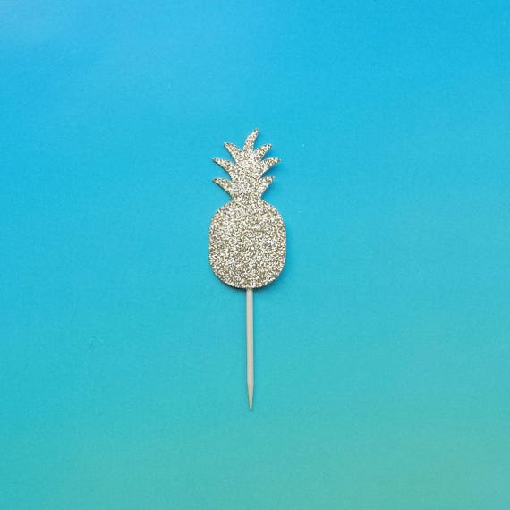 Pineapple cupcake toppers -set of 12-glitter-birthday-wedding-baby shower-bridal shower-bachelorette-engagement-party-summer Il_570xn