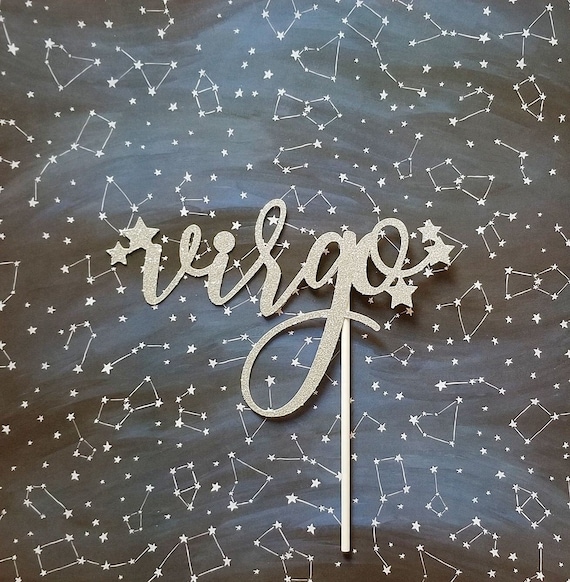 Virgo cake topper- zodiac cake topper-Virgo party decor- birthday cake topper- zodiac party decor- Virgo season- Virgo AF Il_570xn