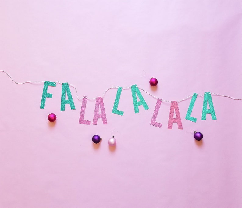 FALALALALA banner-Christmas banner-holiday banner-party banner-wall decor-wall hanging-party decor-Christmas decor-holiday decor image 1