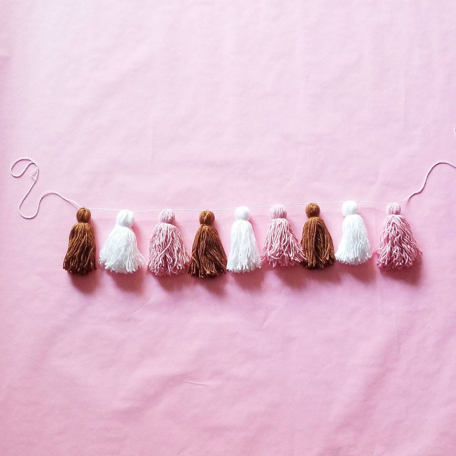 Gingerbread Yarn Tassel Garland Christmas Garland Holiday Etsy