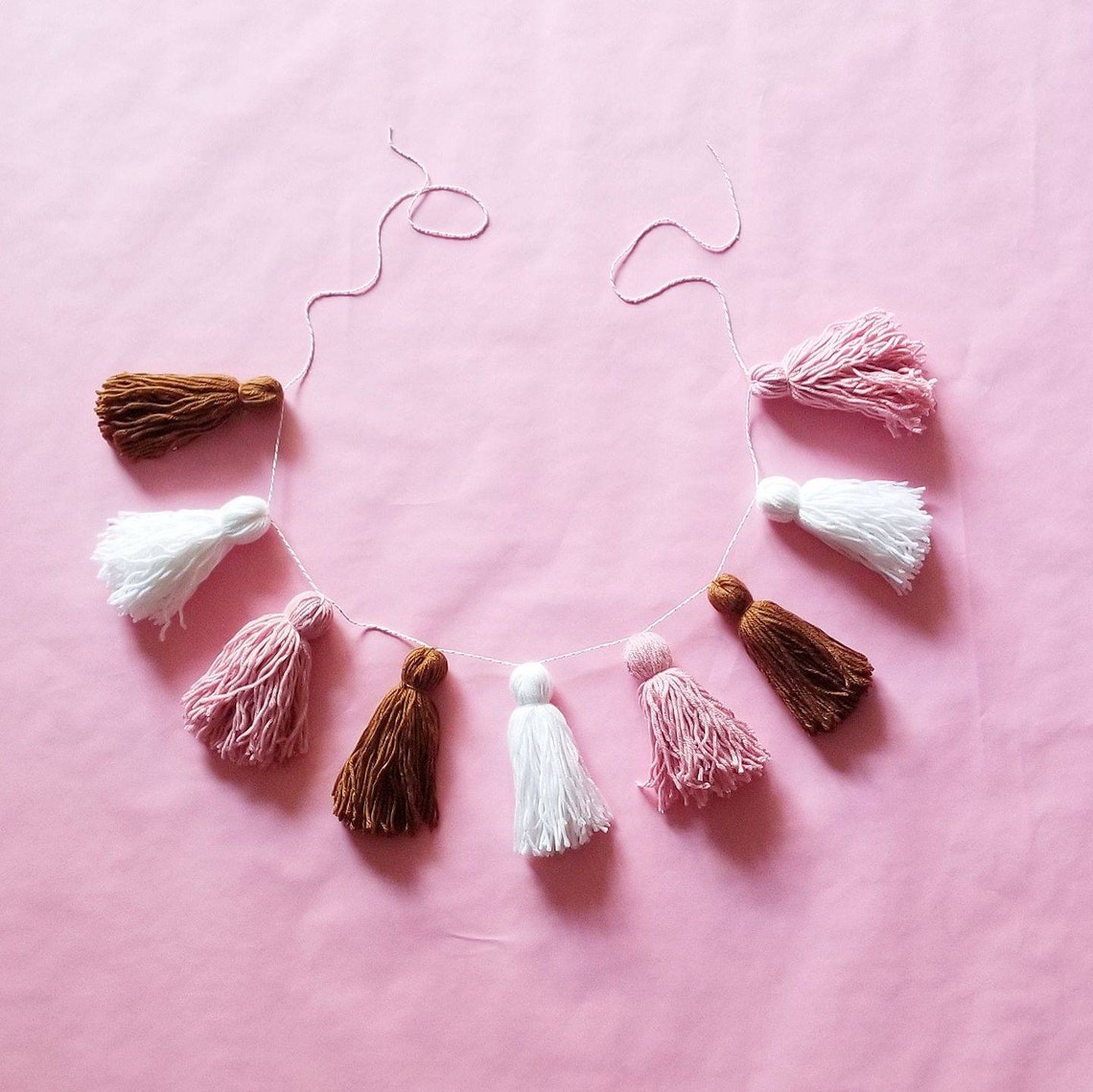 Gingerbread Yarn Tassel Garland Christmas Garland Holiday Etsy