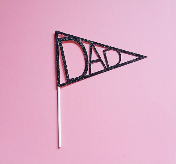 DAD cake topper - fathers day cake topper - pennant flag cake topper - father's day decor - cake decor - happy fathers day - dessert topper Il_570xn
