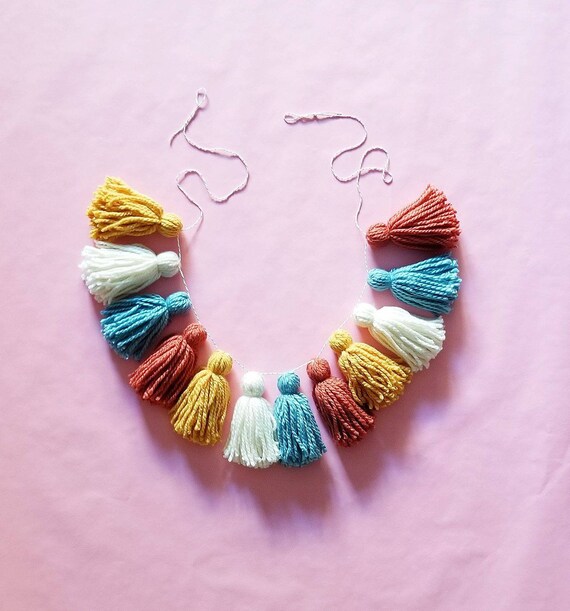 Yarn tassel garland-fall decor-thanksgiving decor-fall garland-boho decor-tassels-wall hanging-wall decor Il_570xn