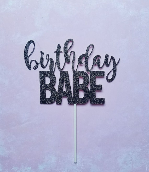BIRTHDAY BABE cake topper-happy birthday-glitter cake topper-bday cake topper-cake decor-birthday cake decor-birthday cake topper Il_570xn
