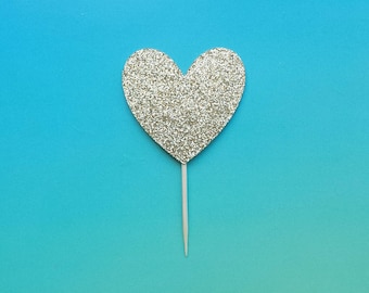 Heart cupcake toppers -set of 12-glitter-birthday-wedding-baby shower-bridal shower-bachelorette-engagement-party-valentine's-love-galentine