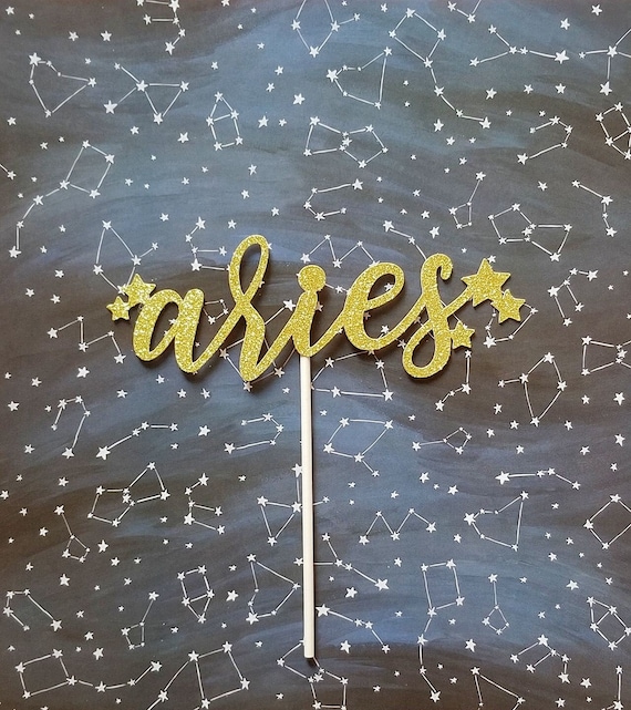 Aries cake topper- zodiac cake topper- Aries party decor- birthday cake topper- zodiac party decor- Aries season- Aries AF Il_570xn