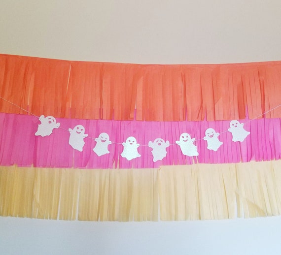 GHOST GARLAND -party banner-garland-halloween-wall decor-halloween decor-happy halloween-cute halloween-boo-halloween garland-ghost decor Il_570xn