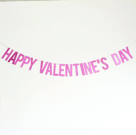 HAPPY VALENTINE'S DAY banner - party banner - wall decor - valentine's decor - galentine's decor - valentine's banner - garland -party decor Il_570xn