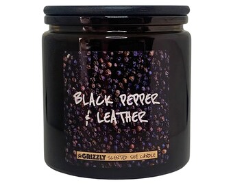 BLACK PEPPER & LEATHER - 11 oz. Scented Soy Candle