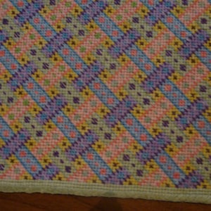 Miniature Needlepoint Woven Ribbon Dollhouse Rug