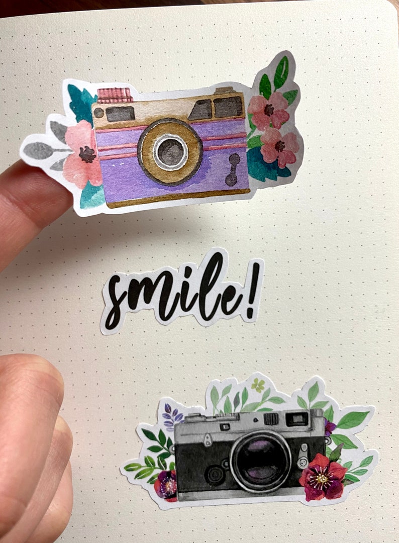 Printable Stickers | Retro Camera Stickers | Print and Cut Stickers ...