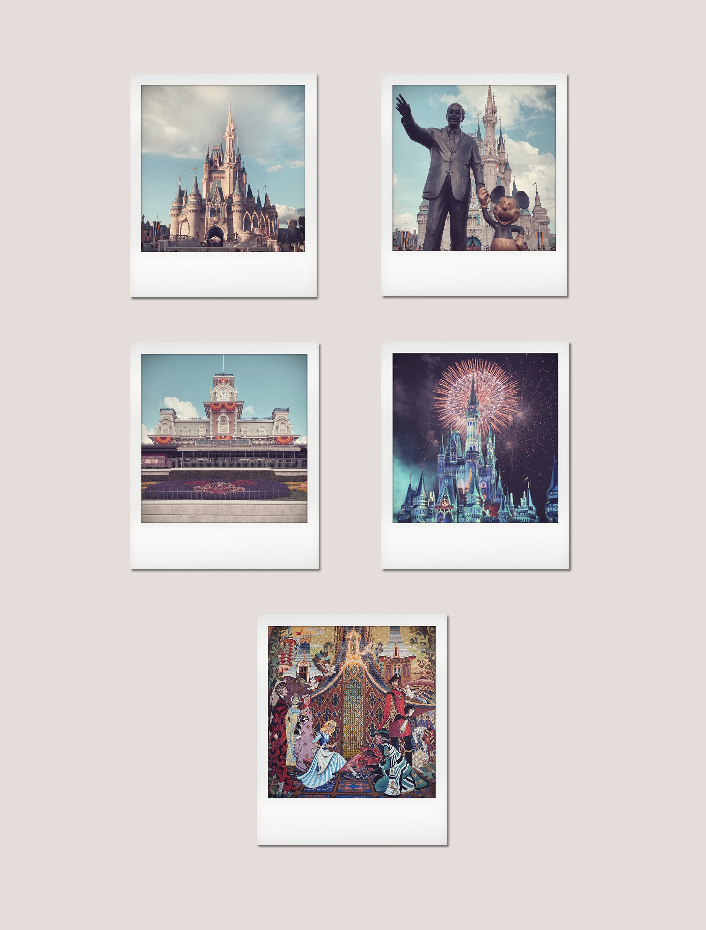 Disney Polaroid Prints Magic Kingdom Polaroid Prints Set Etsy