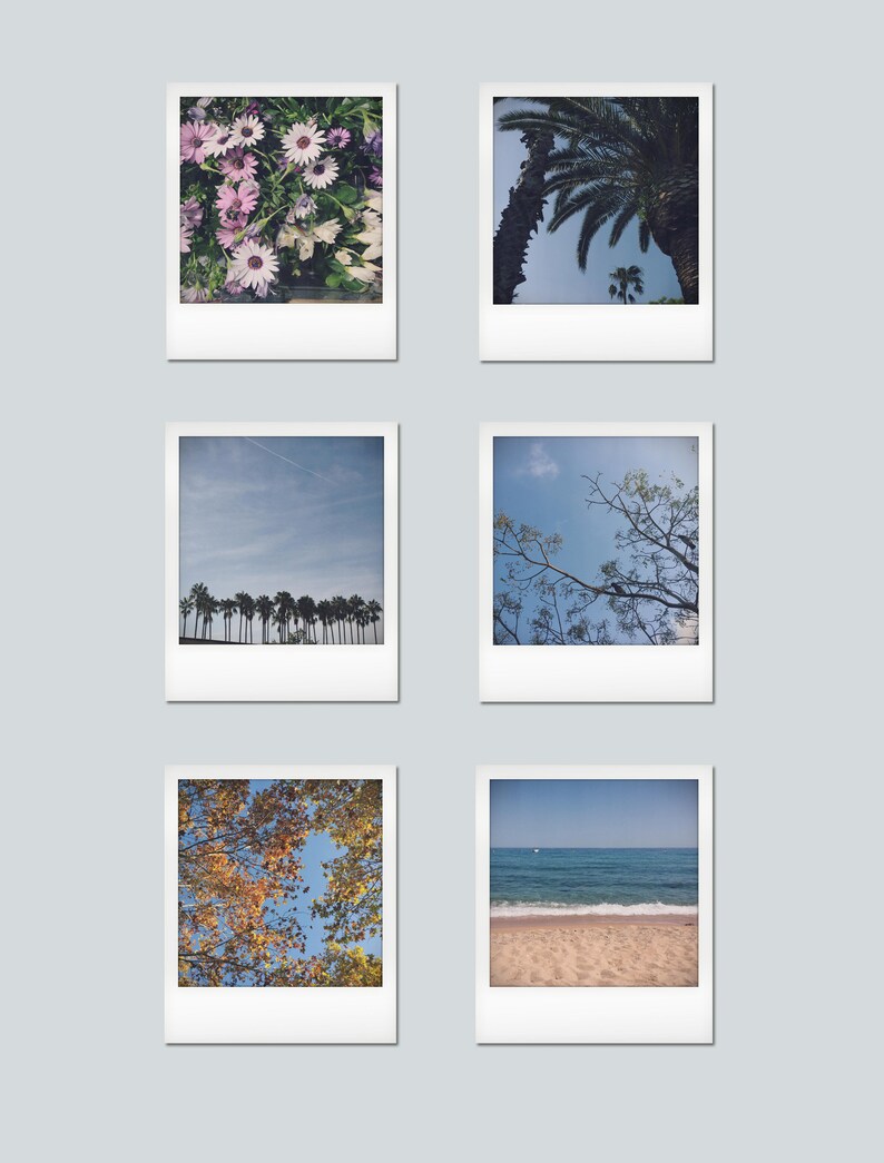 Printable Polaroids Summer Aesthetic Photos Instant Download Set of 6 ...