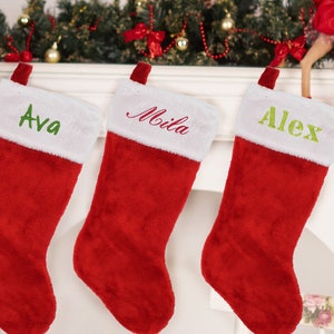 Classic Christmas Stocking, Custom Christmas Stockings, Custom Santa Hat, Monogram Christmas Stocking, Personalized Santa Hat