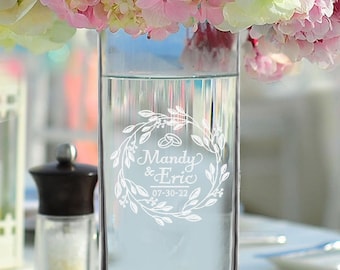 Personalized Centerpiece, Table Centerpiece Wedding, Custom Flower Vase, Vase for Centerpiece, Glass Vase Wedding, Flower Vase Centerpiece