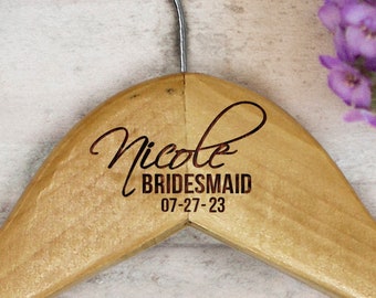 Personalized Bridesmaid Hangers, Bridal Hanger, Hanger With Name, Maid Of Honor Hanger, Monogram Wedding Hanger, Custom Wedding Hanger