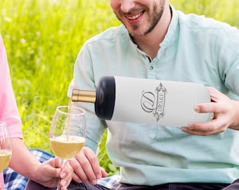 Customized Portable Wine Cooler - Custom Personalized Wine Chiller - Double Walled Insulated and Portable Compact Wine Cooling Chiller