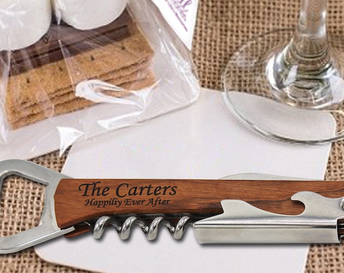 Wedding Party Favors Bulk, Wedding Reception Gifts, Custom Wedding Favor, Party Favors for Adults, Corkscrew Wedding Souvenir, Wine Opener