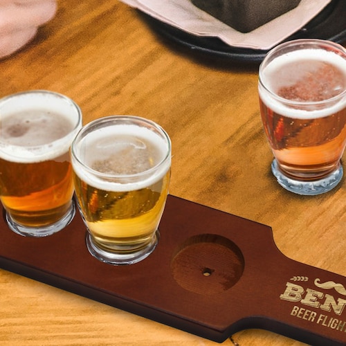 Personalized Beer Flight Set Beer Paddle and 4 Beer Tasting Etsy
