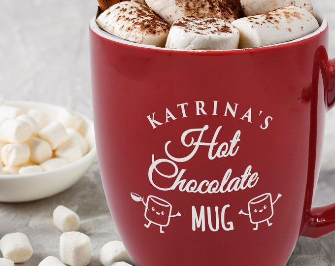 Personalized Hot Chocolate Mug, Family Mugs Personalized, Kids Hot Cocoa Mug, Kids Hot Chocolate Mugs, Camping Mug Kids, Marshmallow Mugs