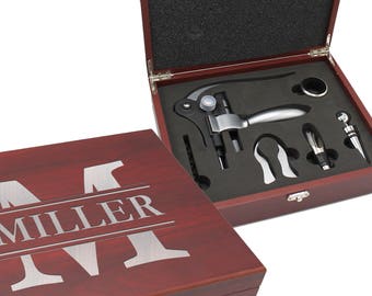 Personalized 5 piece wine tool Corkscrew, Custom Wine Opener, Engraved Wine Opener Tool Set, Gifts for Wine Lovers