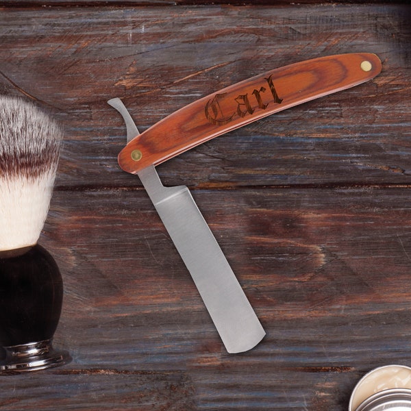 Personalized Straight Razor, Engraved Shavette Razor, Custom Barber Razor, Monogrammed Straight Edge Razor