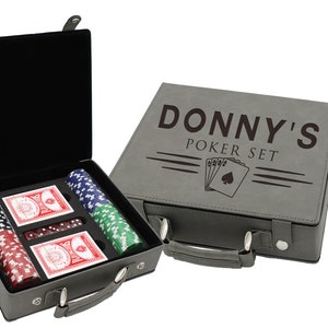 Poker Player Gifts, Poker Set, Personalized Poker Case, Engraved Poker Case, Engraved Poker Case, Custom Poker Set, Texas Holdem Poker Set