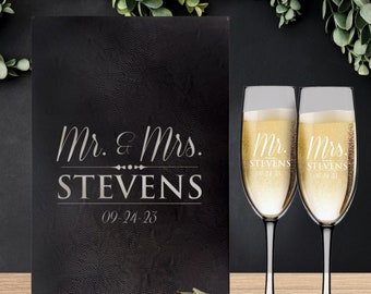 Personalized Champagne Glasses, Gifts for Couples, Mr and Mrs Flutes, Personalized Toasting Glasses, Couples Wine Glasses, Set of 2