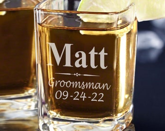 Groomsman Shot Glass, Shot Glasses For Bridesmaids, Maid of Honor Shot Glass, Best Man Groom Gift, Bridesmaid Shotglass, Engraved Shot Glass