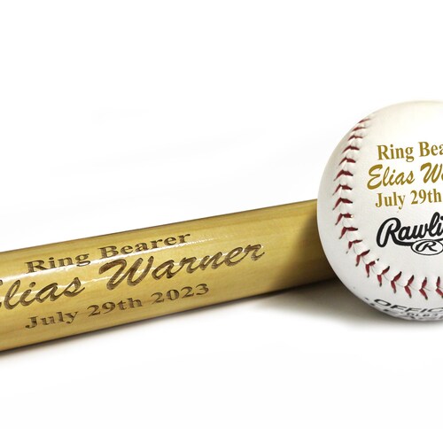 Ring Bearer Gift Personalized Laser Engraved Baseball Custom Etsy