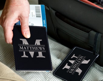 Personalized Passport and Luggage Tag Set, Luggage Tag and Passport Holder, Customized Passport Holder and Luggage Tag, Passport Cover Set