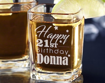 21st Gifts, 21 St Birthday Gifts, 21 Girl Birthday Gift, Personalized 21st Birthday Wine Glasses, 21st bday Gift Ideas, 21st Birthday Shot