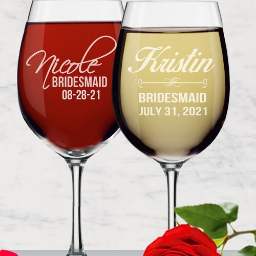 Engraved Wine Glasses Personalized Wine Glass Custom Wine Etsy