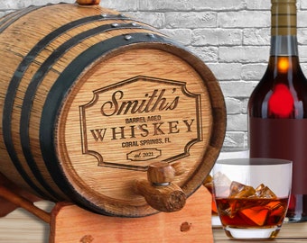 Whiskey Barrel, Personalized Oak Barrel, Wine Barrel, Bourbon Barrel, Scotch Barrel, Personalized Groomsmen Gift 1, 2, 3, 5 or 10 Liter Size