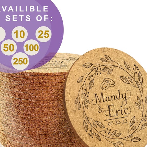 Wedding Favors for Guests in Bulk Personalized Coasters Etsy