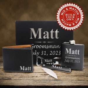 Best Man Proposal Box, Personalized Groomsmen Gift Box, Groomsman Gift Box Set, Groomsmen Gift Flask, Customized Groomsmen Box