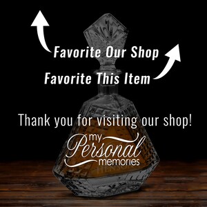 Engraved Whiskey Decanter Set with Glasses, Personalized Scotch Gift, Etched Triangle Decanter image 8
