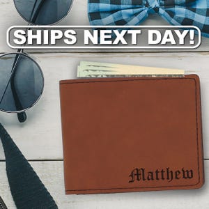 Billetera personalizada, Billetera de cuero para hombre, Billetera plegable, Billetera grabada, Billetera de cuero personalizada, Billetera con monograma, Billetera plegable