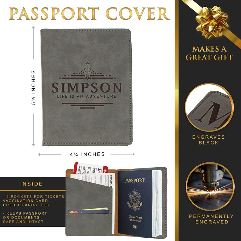 Personalized Passport Covers Couple Engraved Passport Cover Etsy