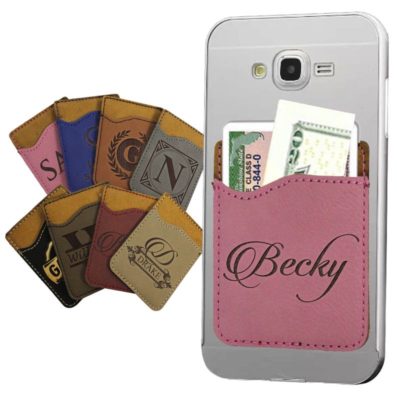 Personalized Phone Wallet Stick on Wallet Adhesive Card Etsy
